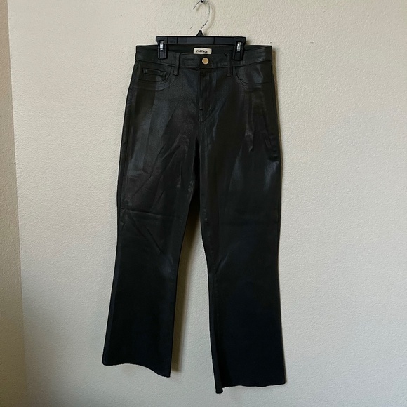 NWT L'AGENCE | Kendra Coated Cropped Flare Jean in DARK SHADOW COATED | 27 & 29 - Picture 12 of 16